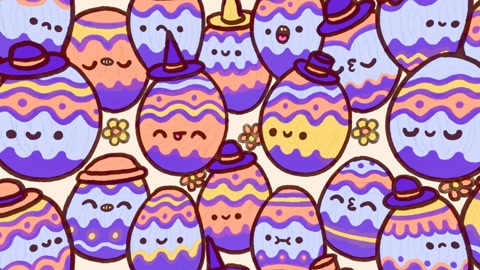 Cartoon eggs with tiny hats — Stillmotion