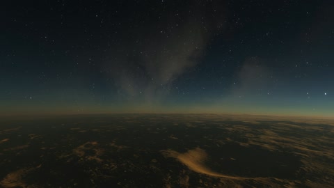 Starry night sky over dark terrain — Stillmotion