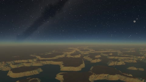 Starry sky over rocky terrain — Stillmotion