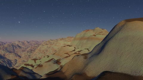 Starry desert mountain landscape — Stillmotion