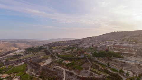 Rural terraced village hills — Stillmotion