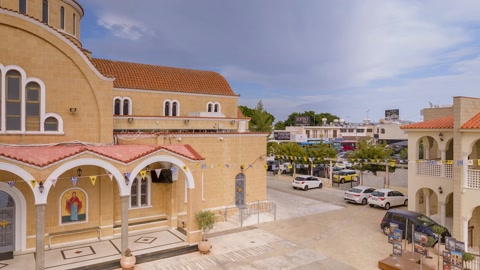 Church courtyard with bell tower — Stillmotion