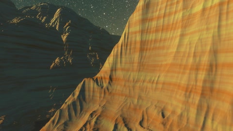 Rocky canyon walls at night — Stillmotion