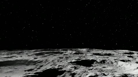 Lunar surface with Earth and satellite — Stillmotion