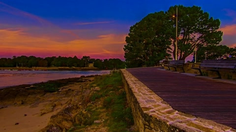 Coastal shoreline at sunset — Stillmotion