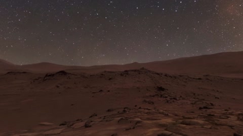 Martian desert under starry night sky — Stillmotion