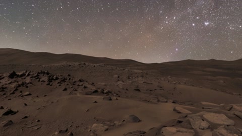 Rocky desert under starry sky — Stillmotion