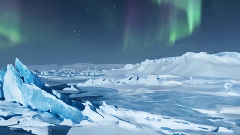 Aurora over icy polar sea — Stillmotion