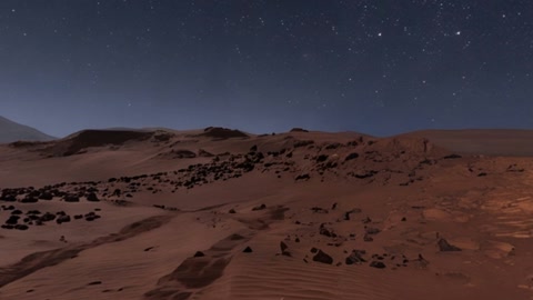 Night desert terrain with rover — Stillmotion