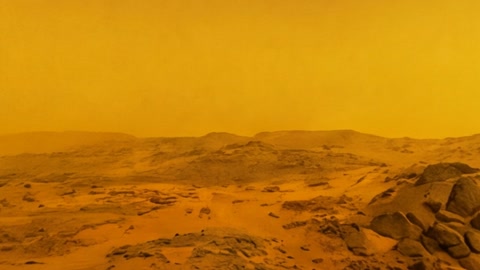 Rocky desert under yellow haze — Stillmotion