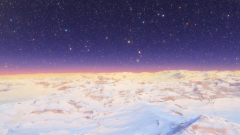 Starry sky over icy terrain — Stillmotion