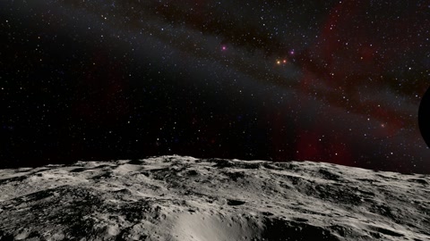 Rocky lunar surface under starry sky — Stillmotion