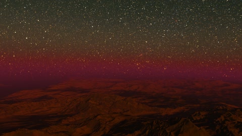 Rocky volcanic landscape under stars — Stillmotion