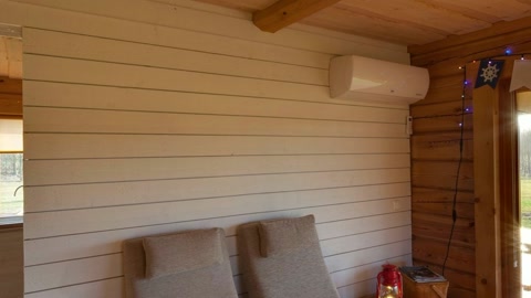 Wooden sauna lounge interior — Stillmotion
