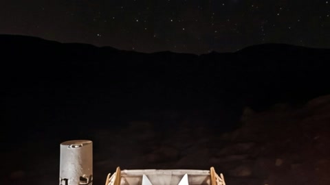 Starry night over rocky volcano — Stillmotion