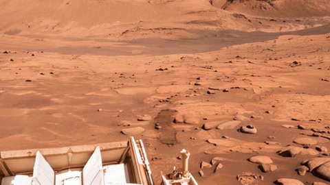 Rover instruments on rocky desert terrain — Stillmotion