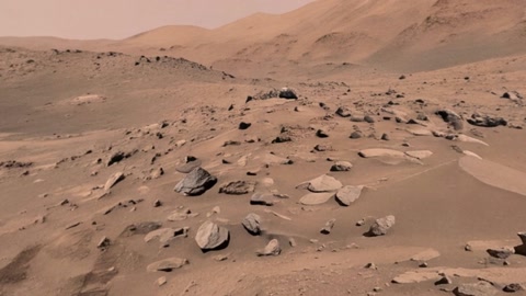 Mars rover in rocky desert landscape — Stillmotion