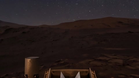 Night desert with rover machinery — Stillmotion