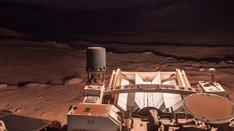 Night desert with robotic rover — Stillmotion