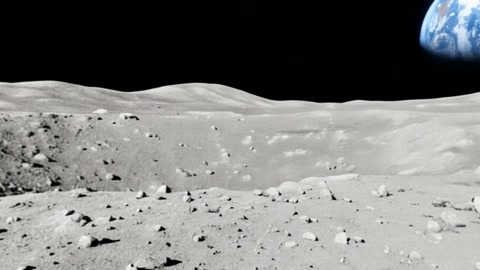 Moon surface with Earth visible — Stillmotion
