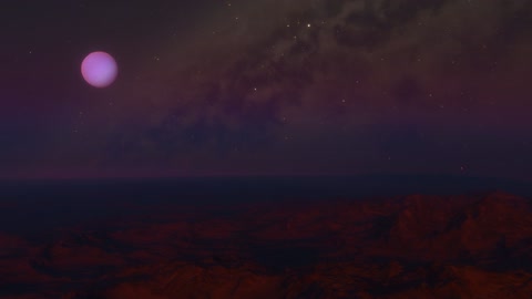 Starry sky over dark rugged terrain — Stillmotion