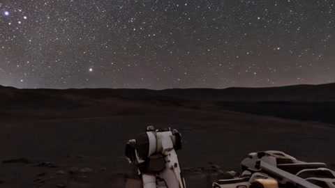 Night desert with robotic structures — Stillmotion
