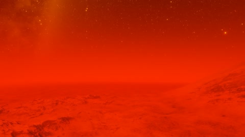 Volcanic lava landscape under red sky — Stillmotion