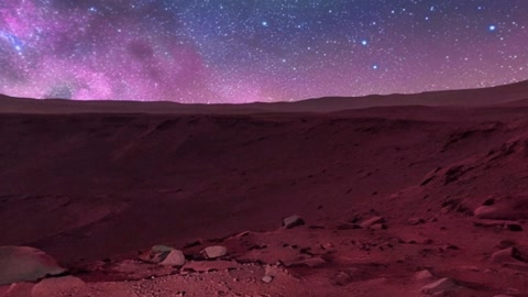 Mars rover under starry night sky — Stillmotion