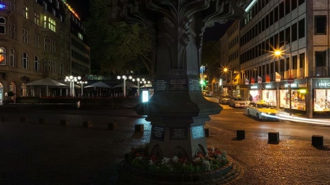 Night plaza with cathedral square — Stillmotion