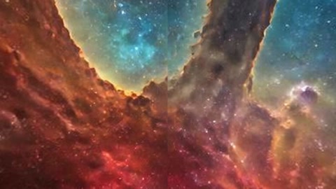 Night volcanic nebula cliffs — Stillmotion