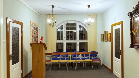 Religious interior corridor with icons — Stillmotion