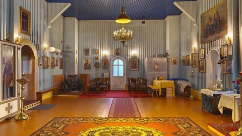 Orthodox church interior with icons — Stillmotion