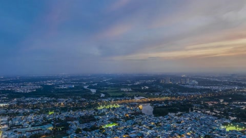 City skyline with skyscrapers at dusk — Stillmotion