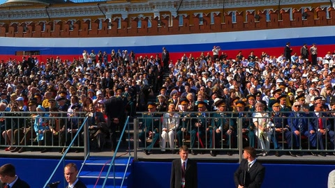 Crowd at military parade square — Stillmotion