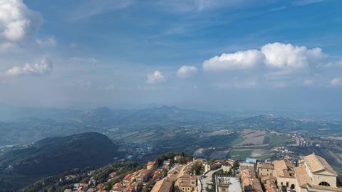 Hilltop village and valley views — Stillmotion