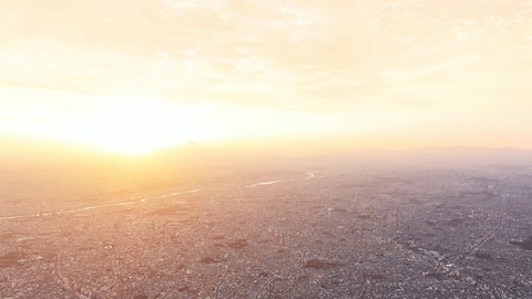 Sunset over dense cityscape — Stillmotion