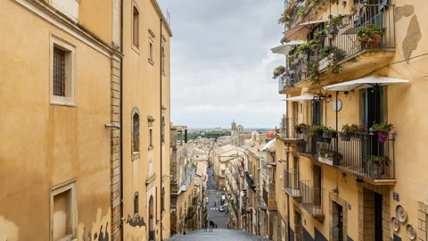 Steep tiled street and courtyard steps — Stillmotion