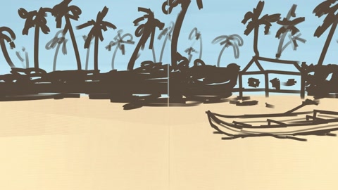 Desert coast with palm trees — Stillmotion