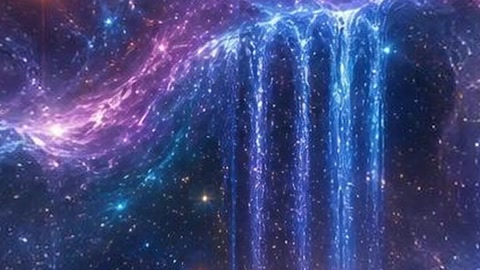 Cosmic waterfall and glowing clouds — Stillmotion