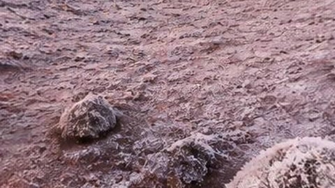 Frosty tundra hills at sunset — Stillmotion