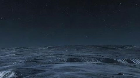 Ringed planet over icy terrain — Stillmotion