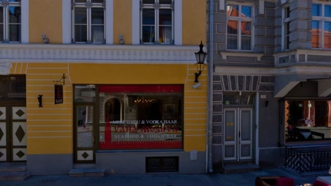 Cobblestone street with historic buildings — Stillmotion