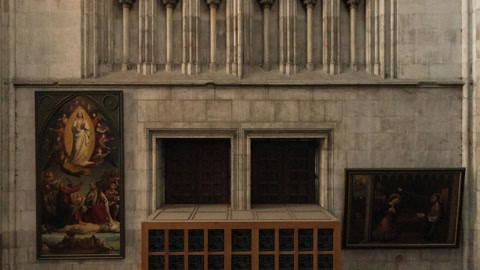 Gothic cathedral interior with stained glass — Stillmotion