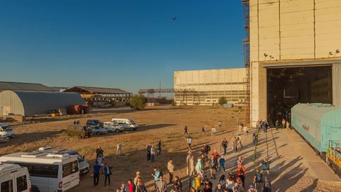 Space capsule display at outdoor event — Stillmotion