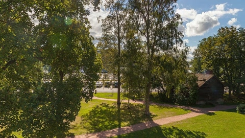 Historic garden with castle walls — Stillmotion
