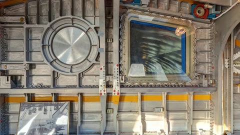 Aircraft cockpit interior with control panels — Stillmotion