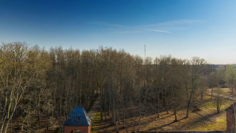 Aerial view of castle-like estate — Stillmotion