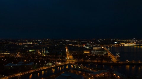 Night bridge over river city — Stillmotion