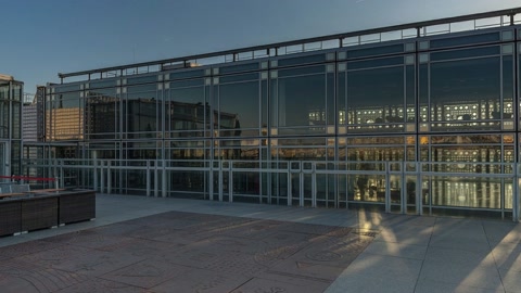 Riverside promenade overlooking the city — Stillmotion