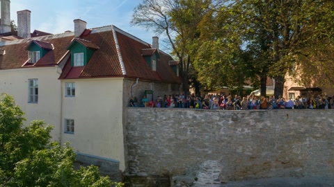 Historic city rooftops and castle walls — Stillmotion